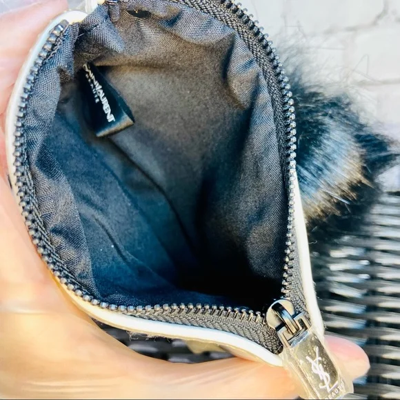 YSL keychain pouch with handmade pom and charms - Picture 6 of 8